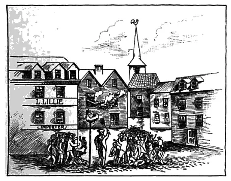woodcut showing shooting of Christopher Seider
