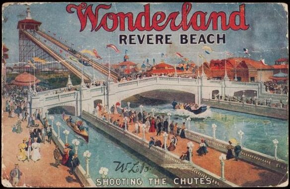 Water chutes at Revere Beach's Wonderland park